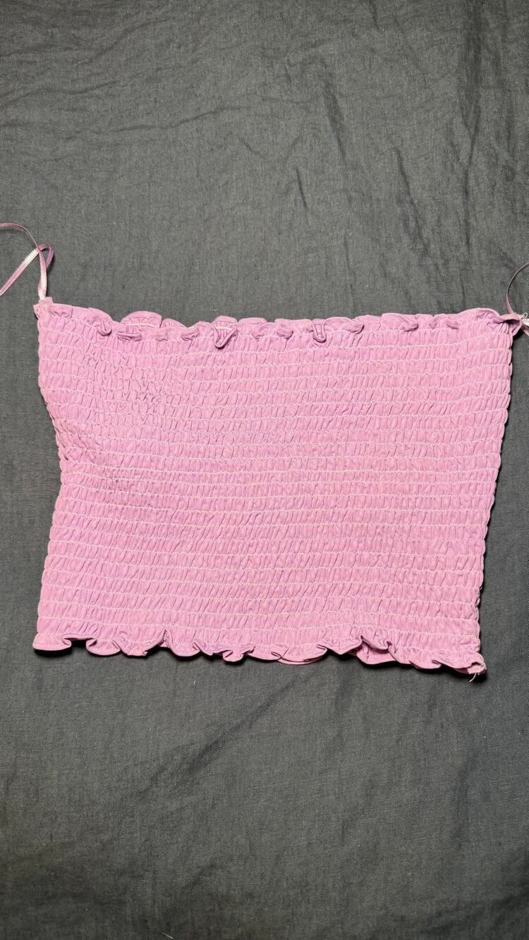 Kikiriki Lavender Ruched Tube Top Size Small